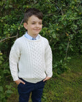 Children¡¯s Aran Crew Neck Sweater - Natural