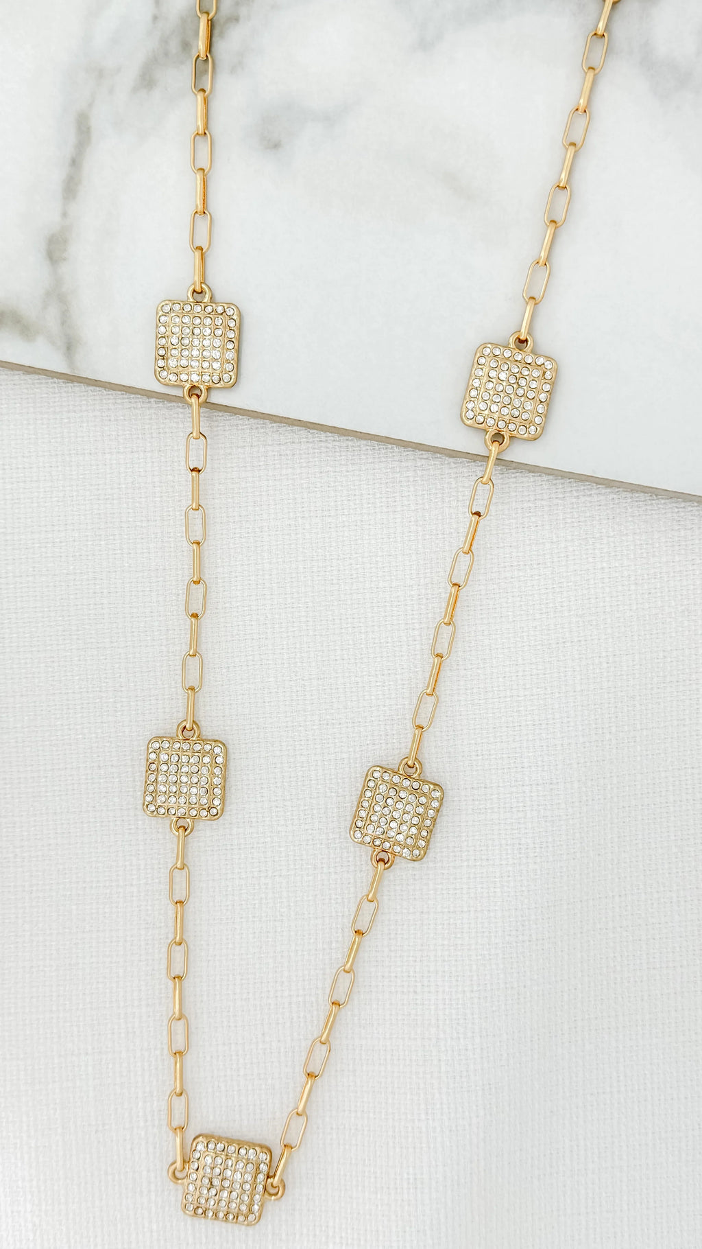 Envy Gold Sq Link Necklace