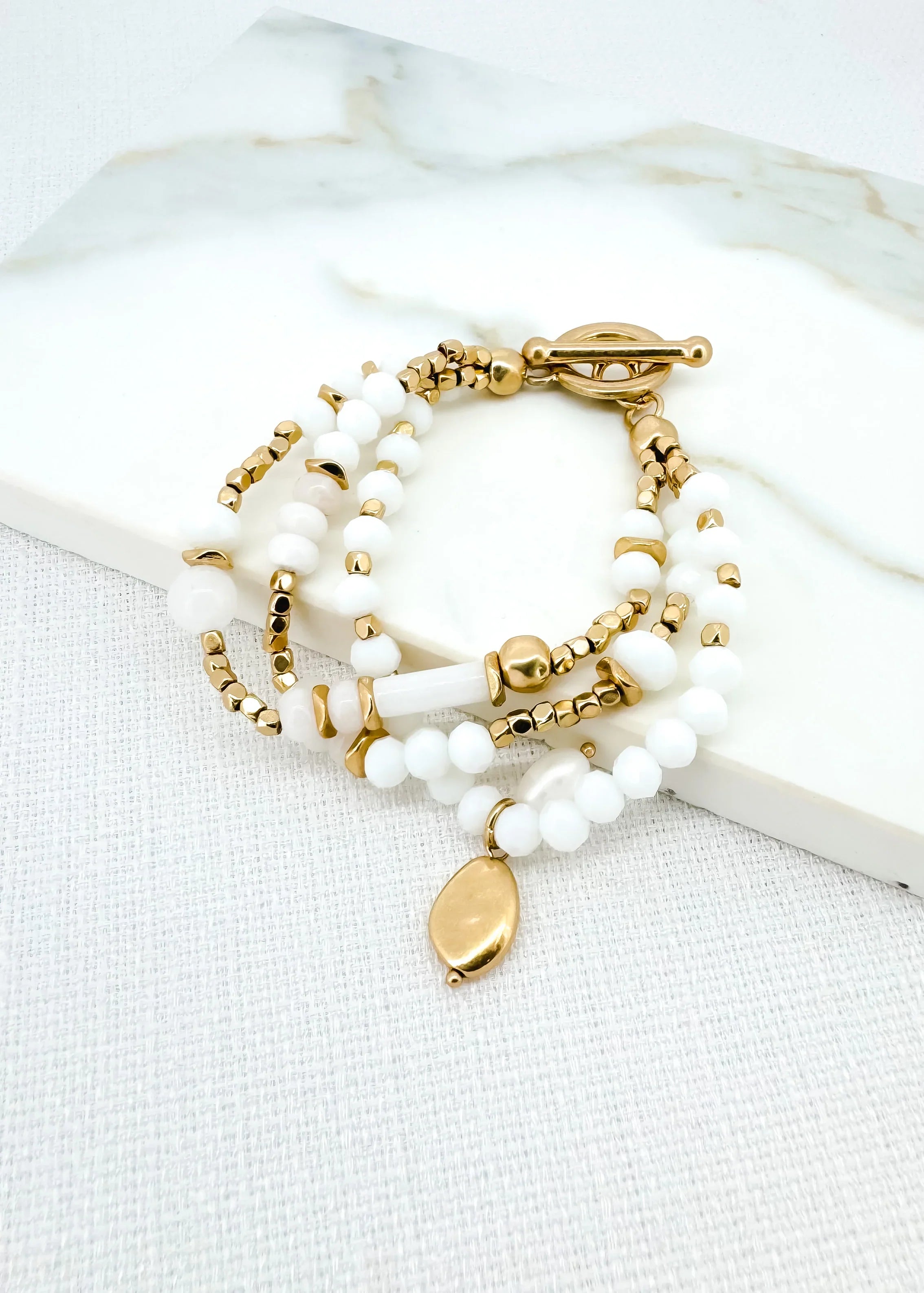 Envy White/Gold Bracelet