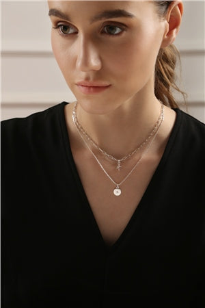 Newbridge Silverware Star Double Chain Pendant