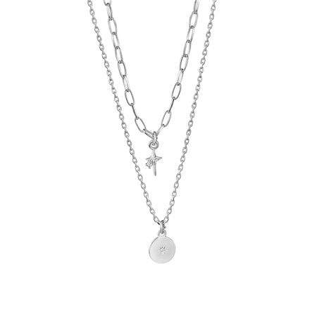 Newbridge Silverware Star Double Chain Pendant