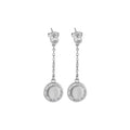 Newbridge Silverware Drop Earrings Clear Stone