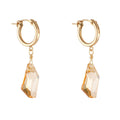 MoMuse Golden Crystal Clip Hoops