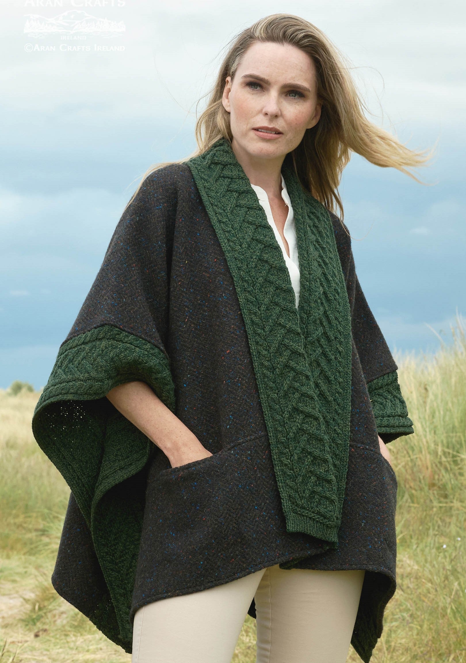 Tweed Cape , Army Green