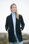 Celtic Braid Edge to Edge Coat , Charcoal