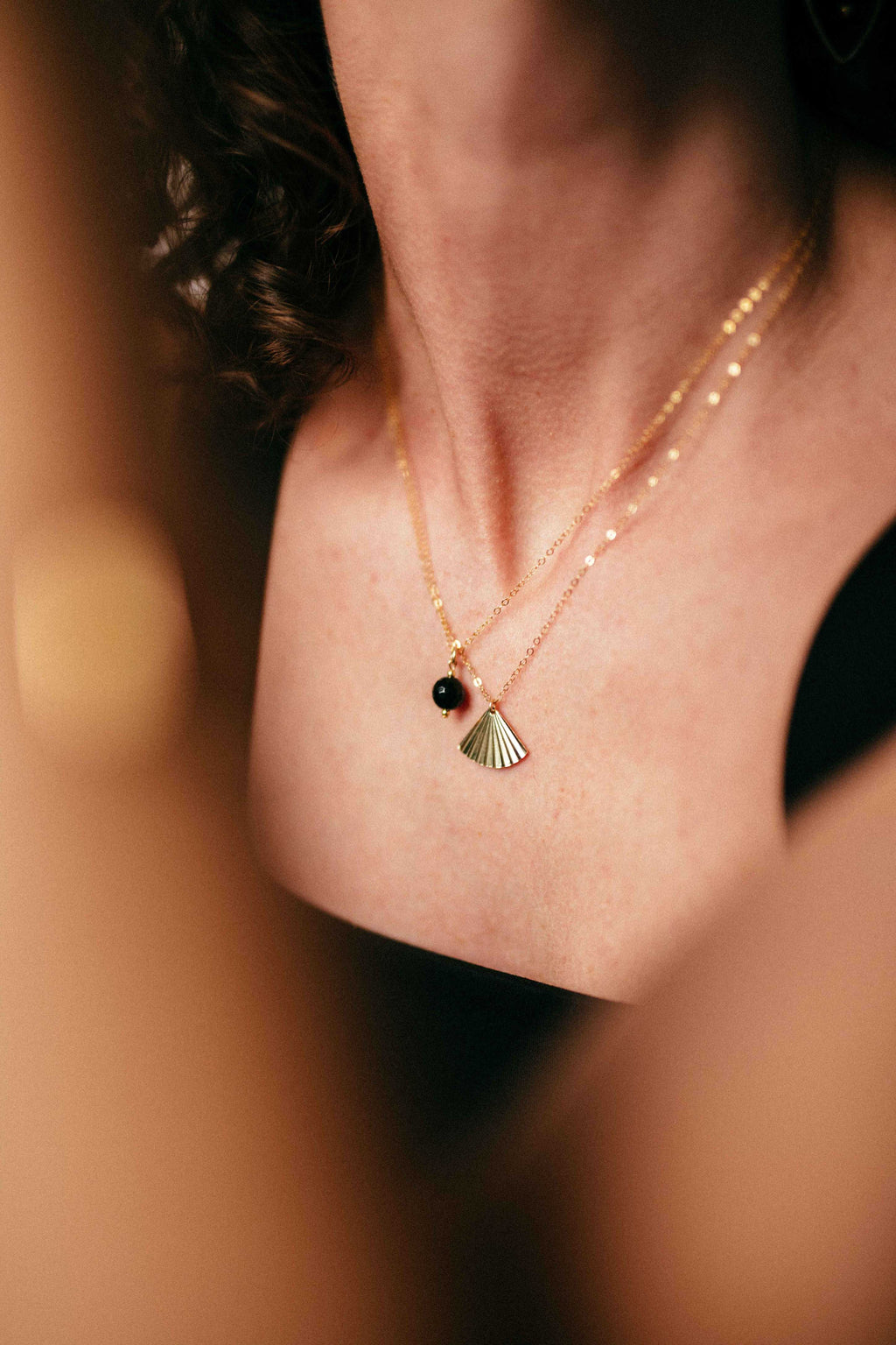 MoMuse Gold Filled Fan Pendant