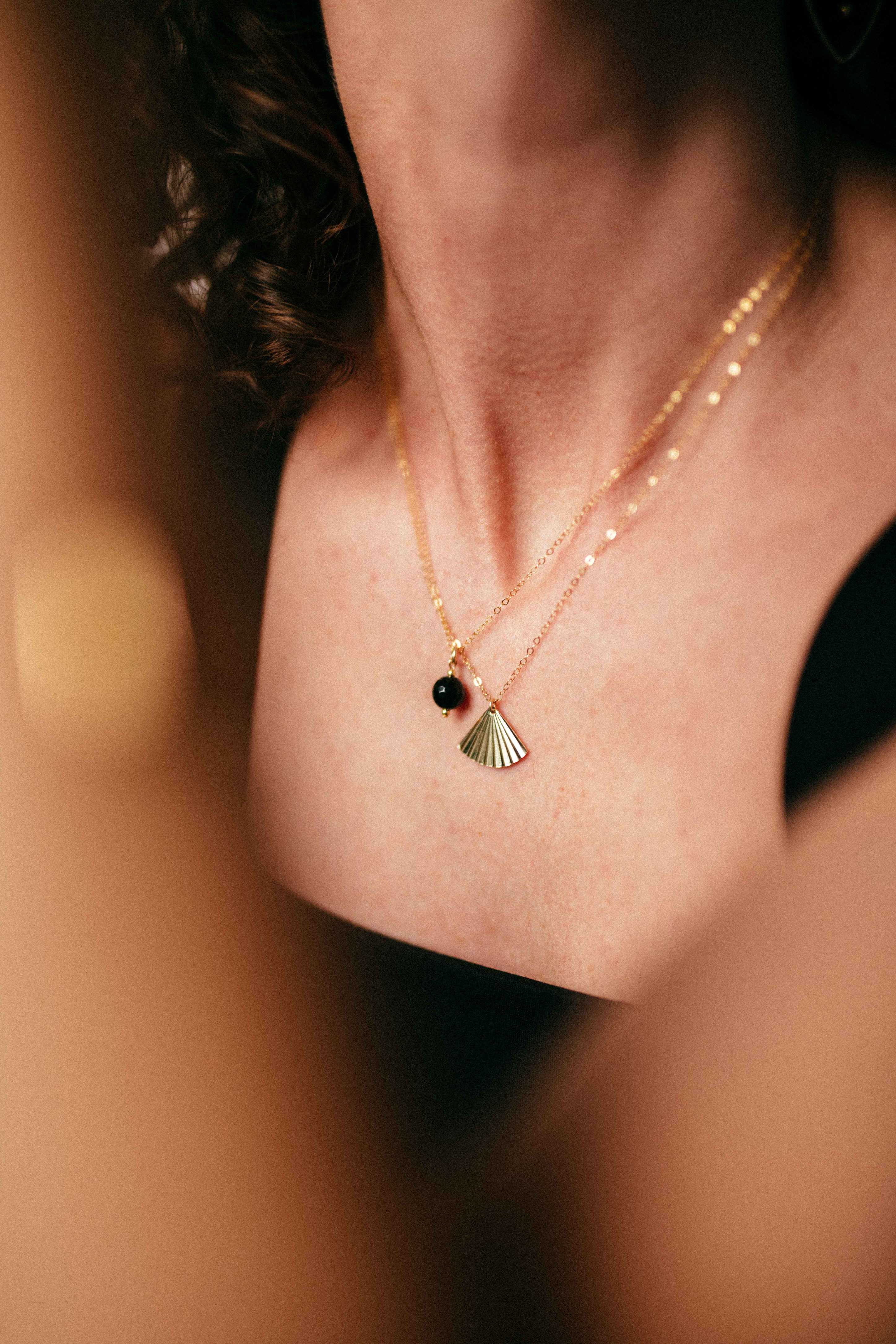 MoMuse Gold Filled Fan Pendant