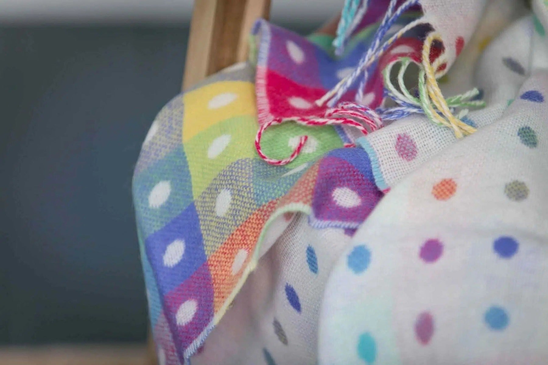 Foxford Rainbow Spot Lambswool Baby Blanket