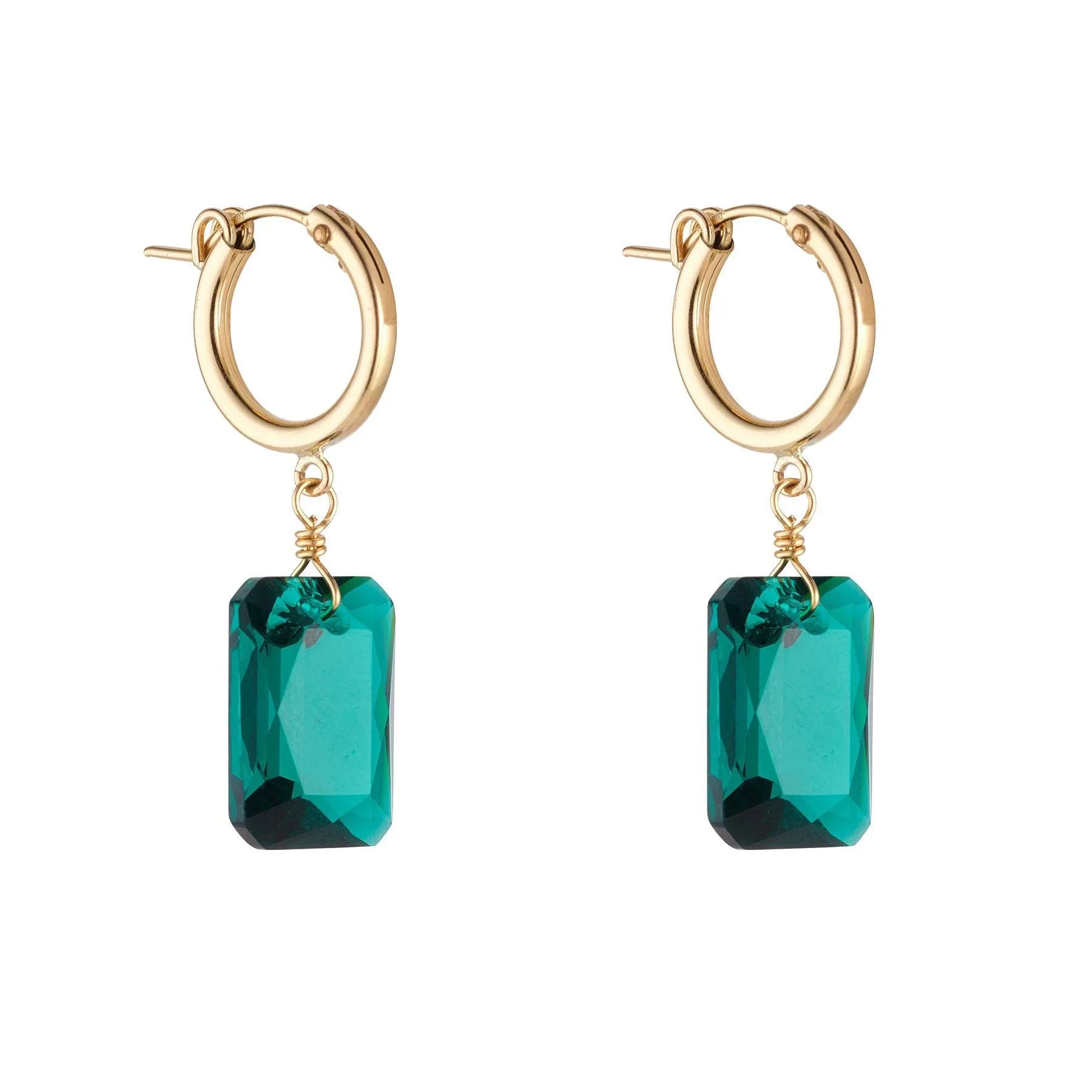 MoMuse Emerald Crystal Clip Hoop